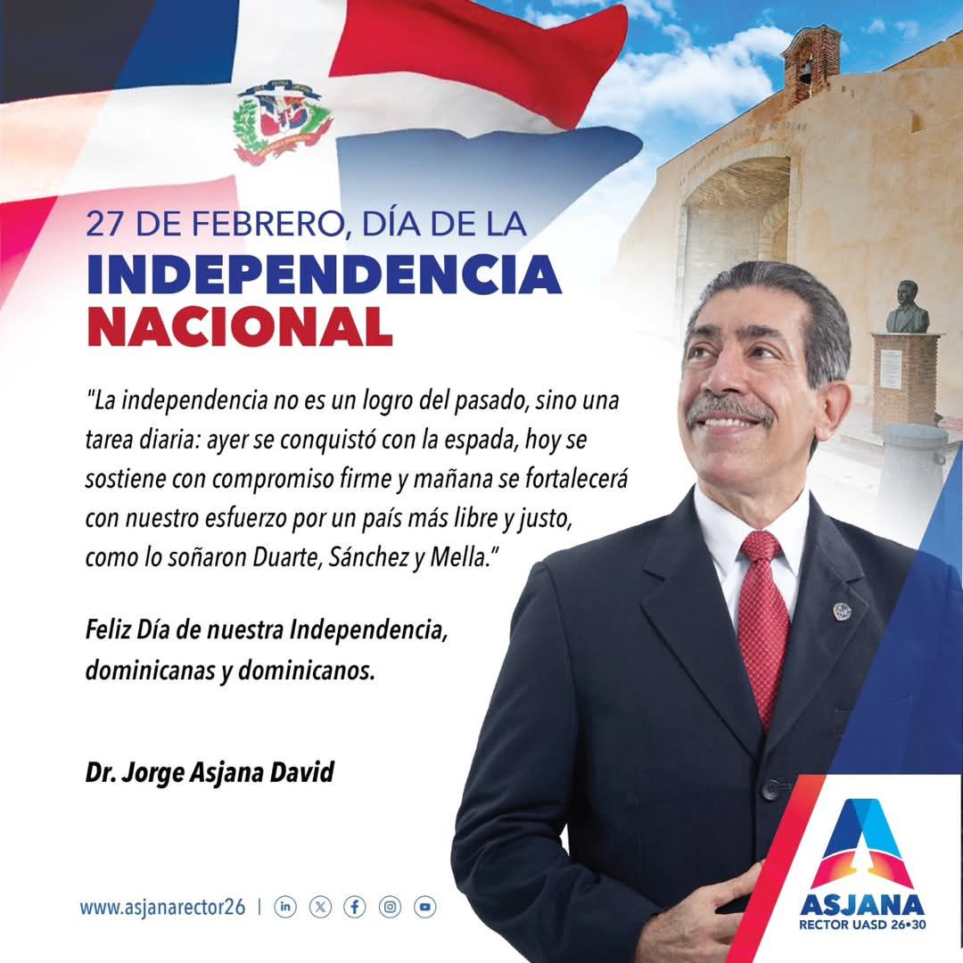 Jorge Asjana destaca la independencia nacional como compromiso continuo de los dominicanos