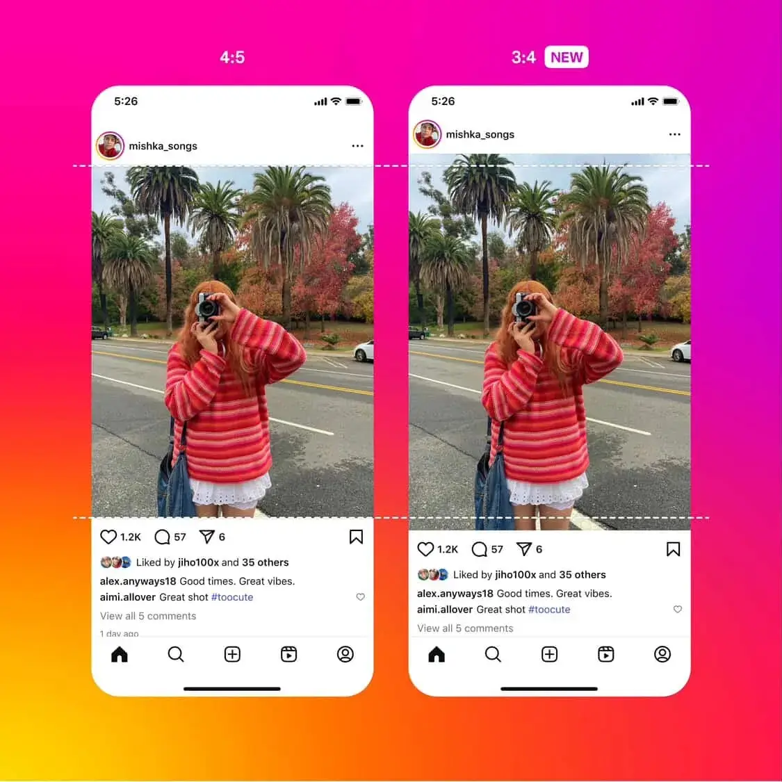 Instagram permite subir fotos en formato 3:4 sin recortes
