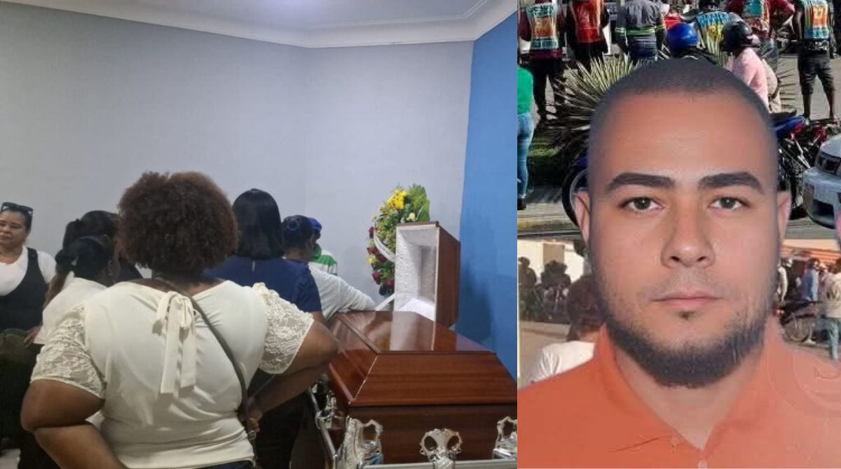 Velorio de agente policial tras incidente en gasolinera de Santo Domingo