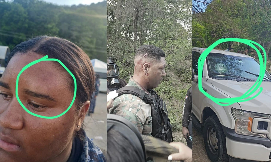 Policía y militar heridos en protesta contra mina en San Juan