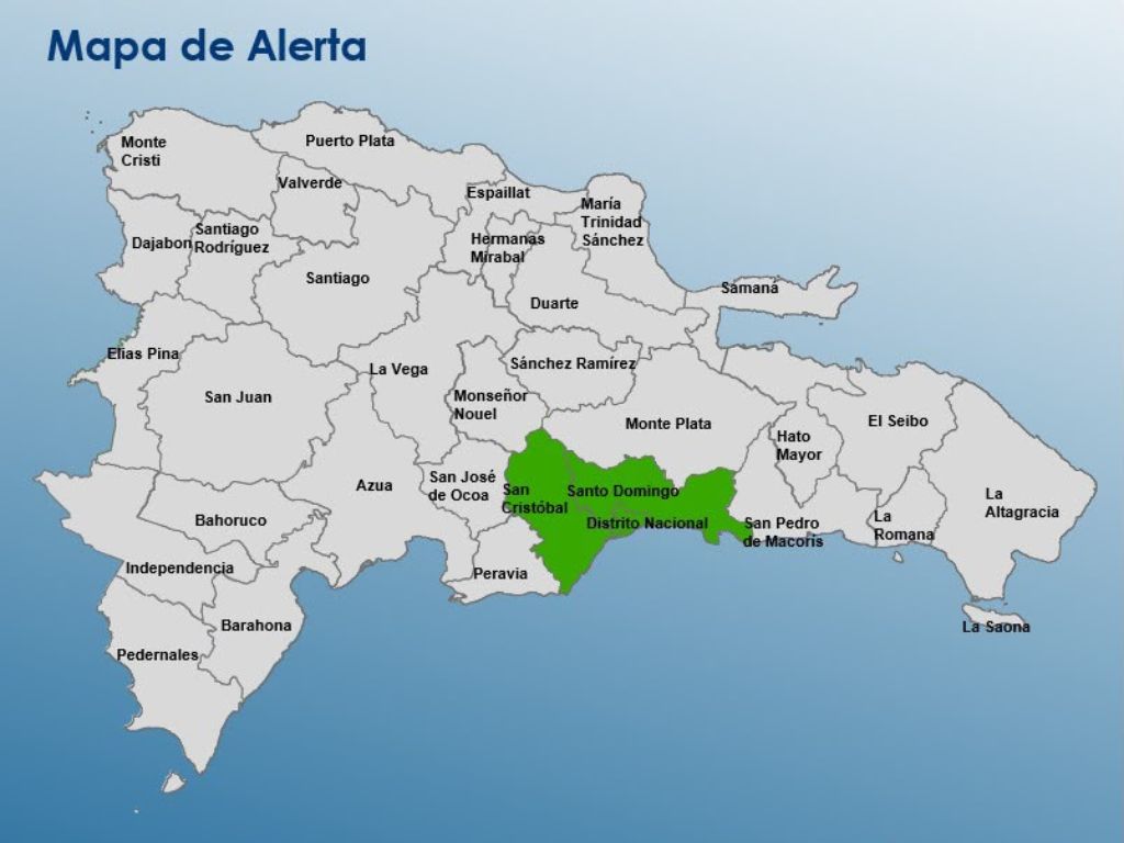 COE declara alerta verde en Gran Santo Domingo por lluvias