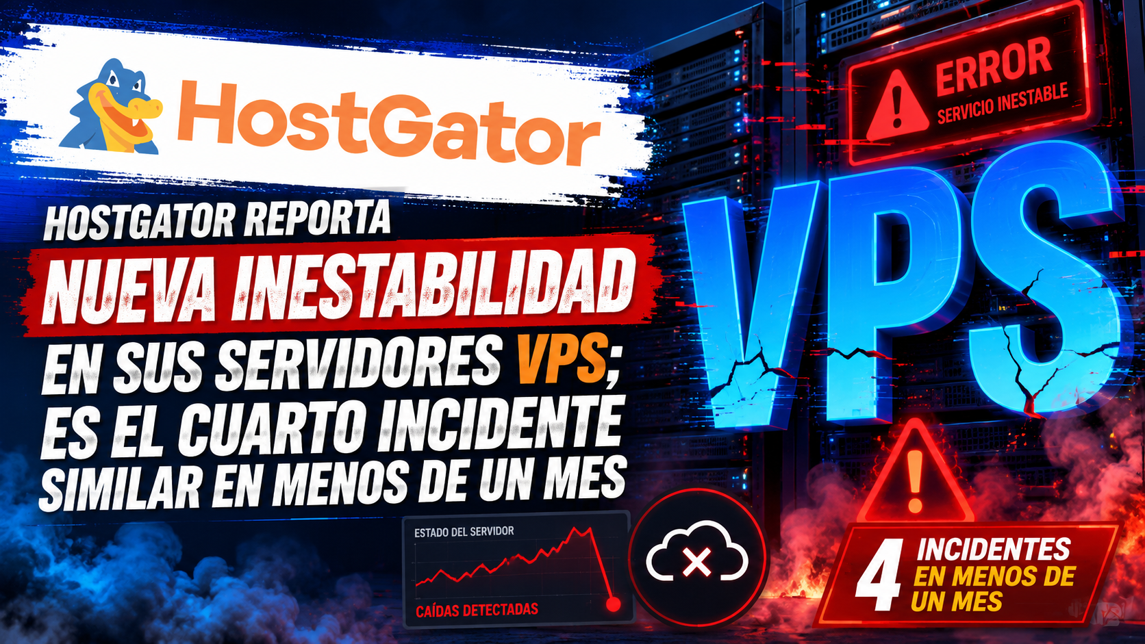 HostGator reporta nueva inestabilidad en sus servidores VPS; es el cuarto incidente similar en menos de un mes