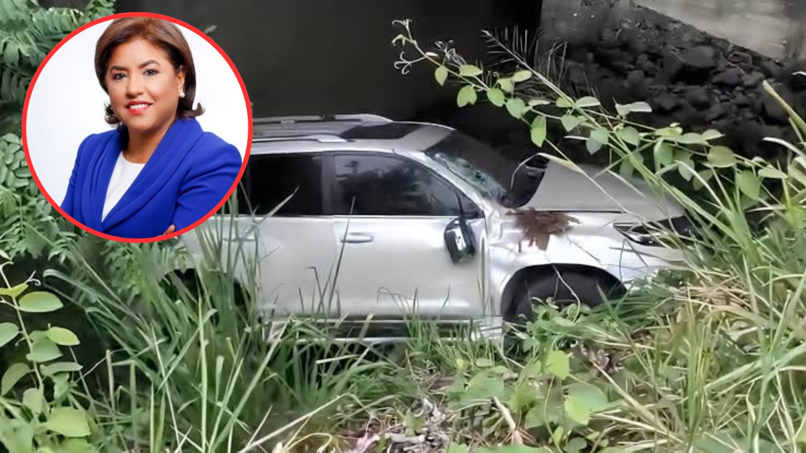 Gobernadora Severina Gil sale ilesa de accidente en Santiago Rodríguez