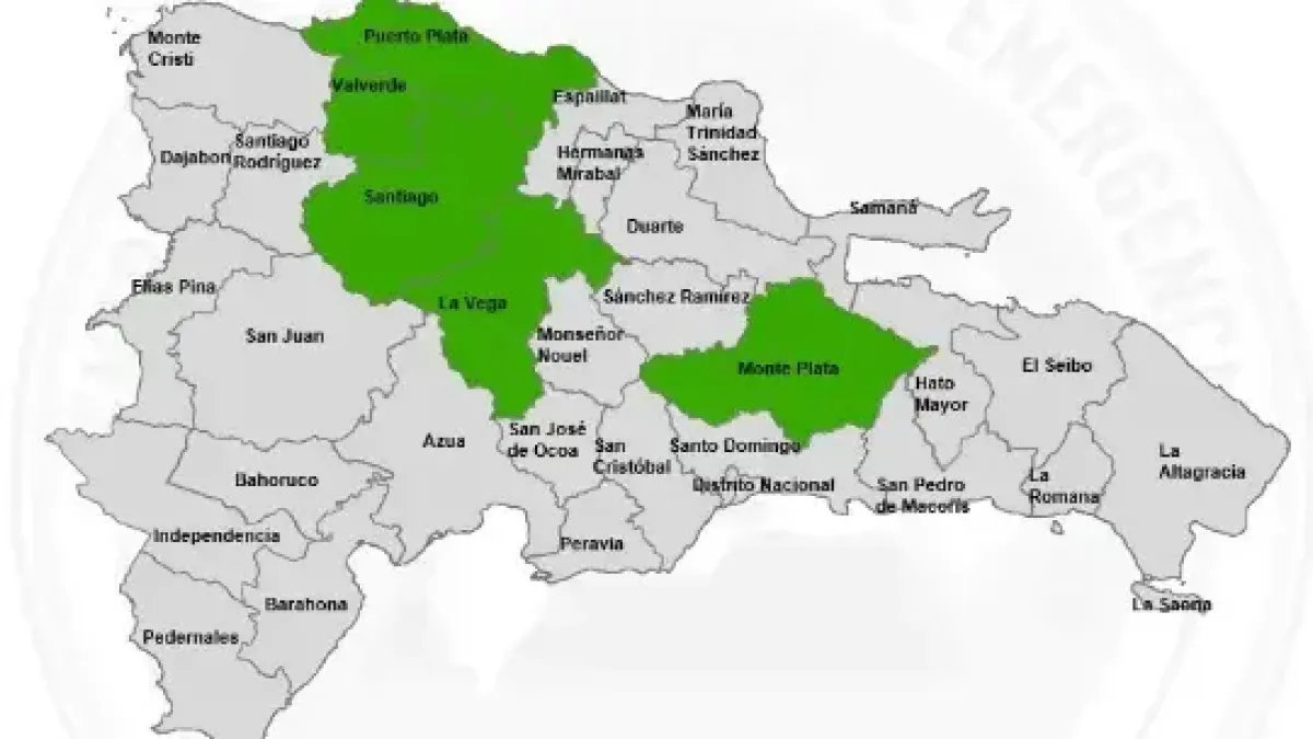 COE mantiene alerta verde en cinco provincias por aguaceros