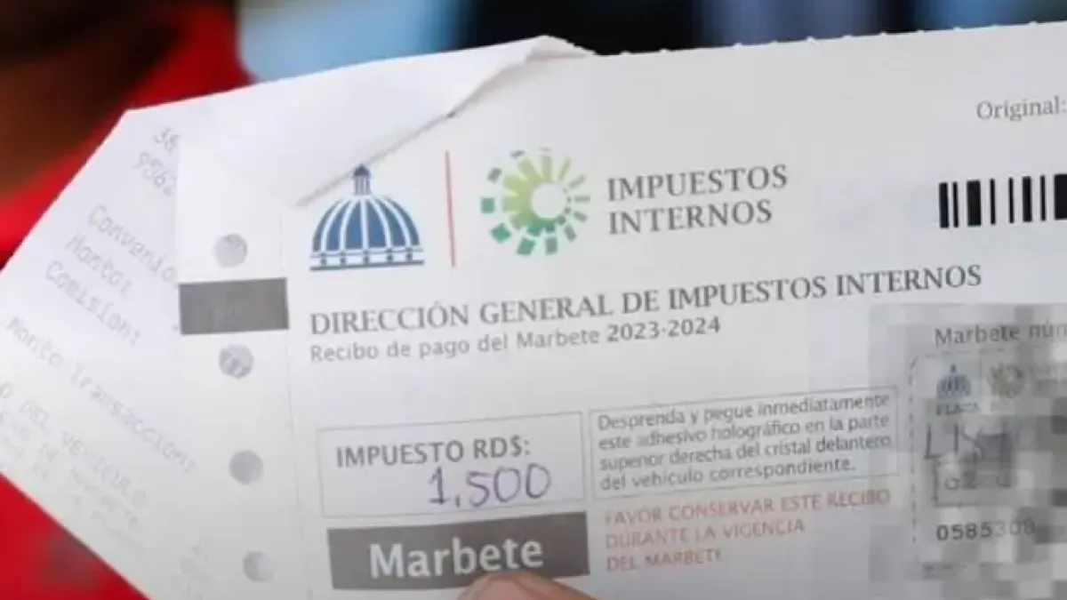 Marbete costará RD$2,000 y RD$4,000 desde este jueves